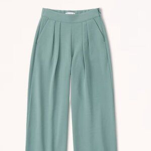 NWT Abercrombie Women's Twill Pleated Ultra Wide-Leg Pant
